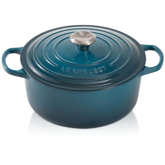 Le Creuset Rund støpejernsgryte 4,2L/24 cm deep teal Le Creuset Rund støpejernsgryte 4,2L/24 cm deep teal