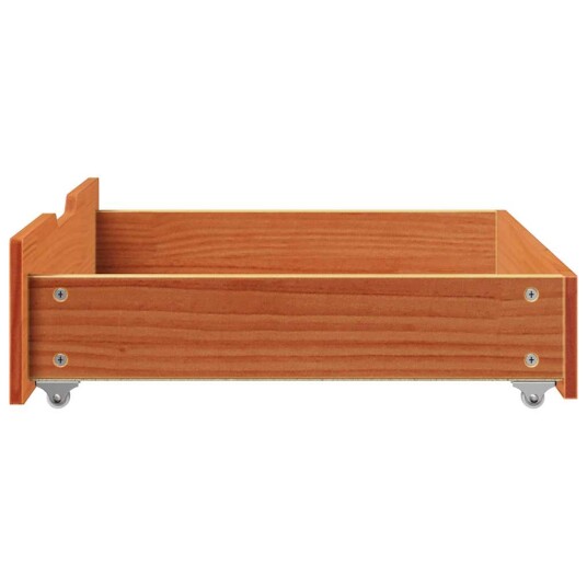  Sengeskuffer 2 stk voksbrun 75x55x16 cm heltre furu 850934