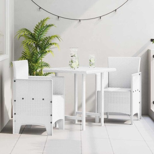  Hagemøbler 2 stk Hvit Poly Rattan
