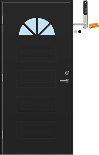 Ytterdør Bygg1 Fevik med Yale Doorman Classic Home