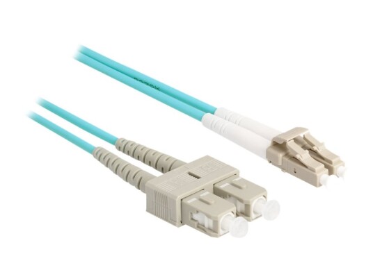 Delock - Nettverkskabel - Lc Multimodus (Hann) Til Sc Multimodus (Hann) - 2 M. - 3 Mm - Fiberoptikk - Dupleks - 50 / 125 My - Om3 - Halogenfri - Akvamarin