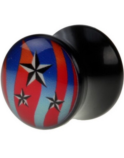 Utgått Stars and Fire Svart Piercing Plugg 12 mm