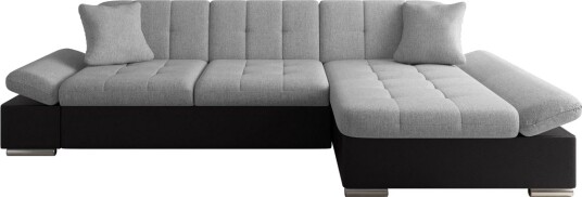 Vananda Sofa med Sjeselong 3 seter i Kunstlær   Svart / Grå