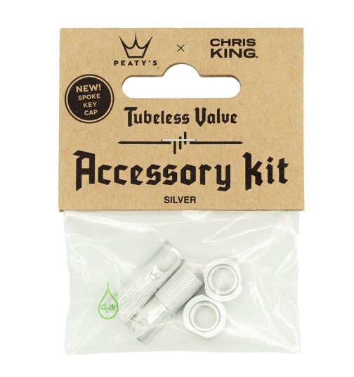 Peatys x ChrisKing Tubeless Ventilsett Silver Peatys x ChrisKing Tubeless Ventilsett Silver