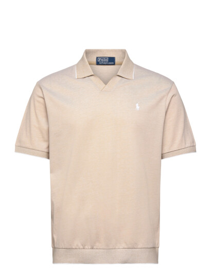 Polo Ralph Lauren Jacquard Mesh Polo Shirt   Beige   M