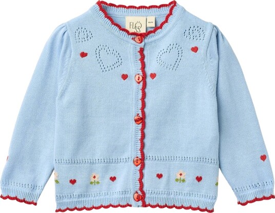 Flöss Cardigan Strikk Blanca Blue Sky Flöss 5 år 110 Cardigan Blå