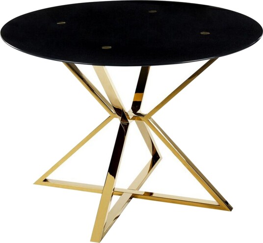 Hayder Spisebord 105 cm Rund - Svart Gull