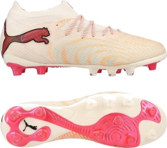 PUMA Future 9 Ultimate Ag The Arrival   Sukkermandel/PUMA White/ultra Red/PUMA Svart Kvinner   Kunstgress (Ag) størrelse 43