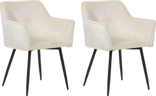Sett med 2 spisestoler Jasmin - Beige, svart
