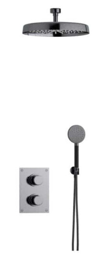 Tapwell Arm7268 Takdusj Innbygging - Takmontert Black Chrome / 85mm Ø300mm