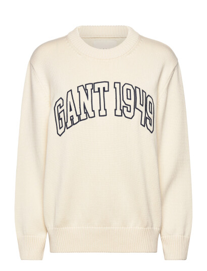 GANT Graphic Cotton C-Neck - Cream - M