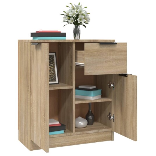 vidaXL Skjenk sonoma eik 60x30x70 cm konstruert tre