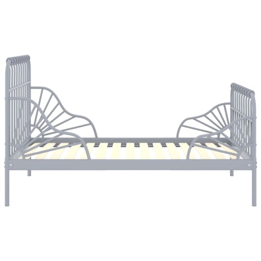  Utvidbar sengeramme grå metall 80x130/200 cm