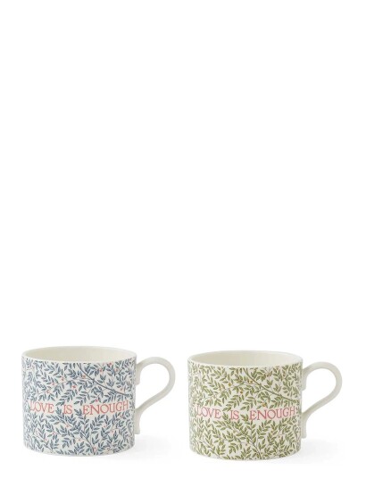 Morris & Co Morris & Co Mug Love Is Enough Thyme / Parchment & China Blue Set Of 2 Multi/patterned 34 CL Morris & Co Morris & Co Mug Love Is Enough Thyme / Parchment & China Blue Set Of 2 Multi/patterned 34 CL
