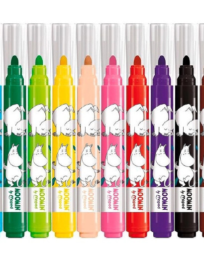 Dsignhouse Moomin Moomin Jumbo Felt-Pens X12 Cardbox - Multi/patterned - 17.6X 19X 1.7CM
