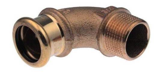 Vsh Fabrieken Xpress copper angle adapter 90 deg. fm 15xr1/2 Vsh Fabrieken Xpress copper angle adapter 90 deg. fm 15xr1/2