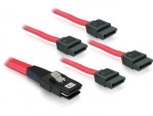 Delock Multilane SAS-kabel SFF8087 til 4xSATA 7-pin, 1 m