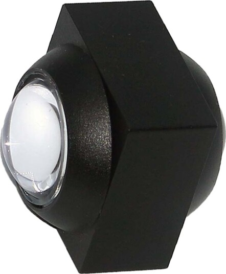 V Tac 2W LED vegglampe med opp/ned lys IP54 sort COB LED 3000K 4x4x4cm Kulør : Nøytral