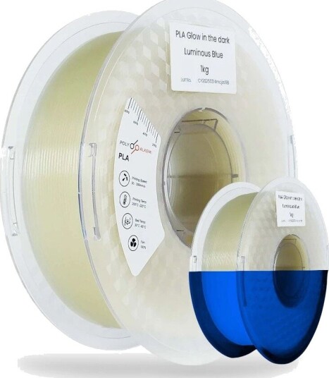 Polyalkemi PLA Glow In The Dark Glow Blue