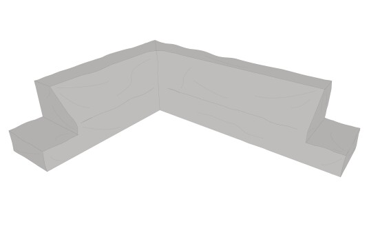 Brafab Møbelbeskyttelse Till hjørnesofaer 269 - 339 x 74 x 62 cm Grå