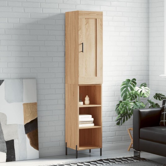 vidaXL Highboard sonoma eik 34,5x34x180 cm konstruert tre 8720845497545