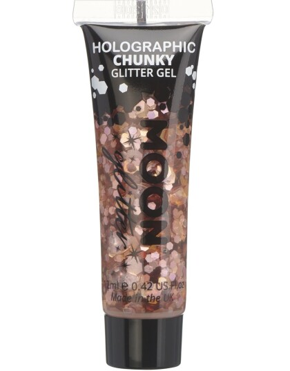 Rosé Gullfarget Holografisk Chunky Glittergele