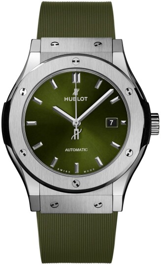 Hublot Herreklokke 542.NX.8970.RX Classic Fusion Grønn/Gummi Ø42 mm
