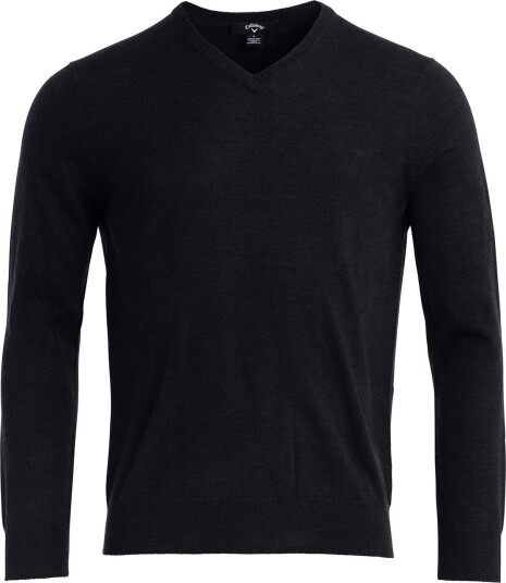 Callaway Ls V Neck Merino Golfgenser herre Dark Caviar Heather2 Large