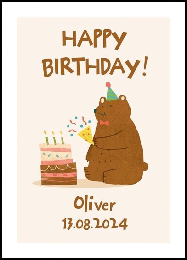 Kid"s Birthday Personal Plakat Plakat / 70x100cm Kid"s Birthday Personal Plakat Plakat / 70x100cm