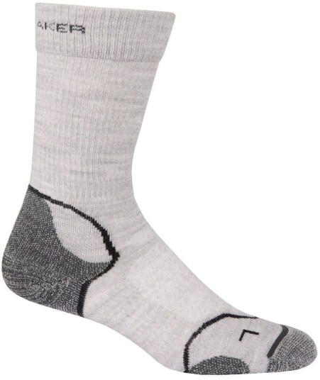 Icebreaker Hike+ Light Crew Dame H/Blizzard Hthr/White/Oil L