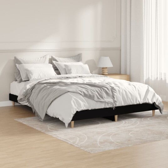 vidaXL Sengeramme svart 135x190 cm konstruert tre