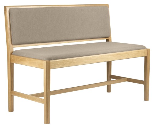 FDB Møbler J176 Sønderborg Benk, Lakkert Eik/Beige stoff Unoliving