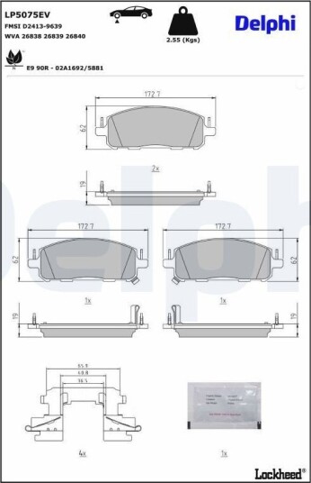 DELPHI LP5075EV Bremseklosser