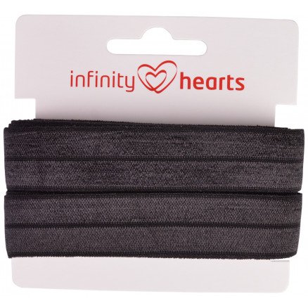 Infinity Hearts Foldestrikk 20mm 030 Svart 5m