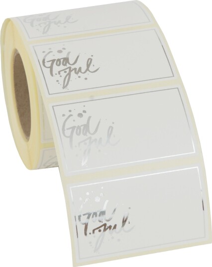 Hedlundgruppen Juletiketter God Jul på Rull Silver 500-pakning E0177