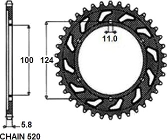 Kjedehjul SUNSTAR 1 3435 48 Kjedehjul SUNSTAR 1 3435 48