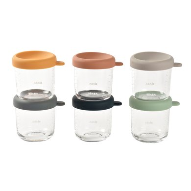 BEABA ® Porsjonsbeholder sett med 6 glass Sunrise BEABA ® Porsjonsbeholder sett med 6 glass Sunrise