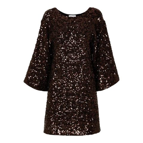 Selected Femme Mallie SS Short Sequins Dress B Java 38