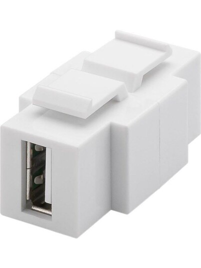 Pro Keystone USB-modul Hvit, kan monteres i begge ender USB 2.0