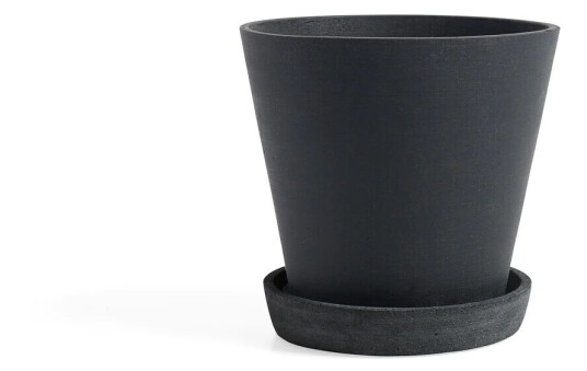 HAY Flowerpot with saucer krukke L Ø17.5 cm Svart HAY Flowerpot with saucer krukke L Ø17.5 cm Svart