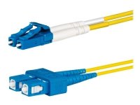 Lanview - Koblingskabel - SC/UPC-enkeltmodus (hann) til LC/UPC-enkeltmodus (hann) - 2 m - 2 mm - fiberoptisk - dupleks - 9 / 125 micron - OS2 - halogenfri - gul