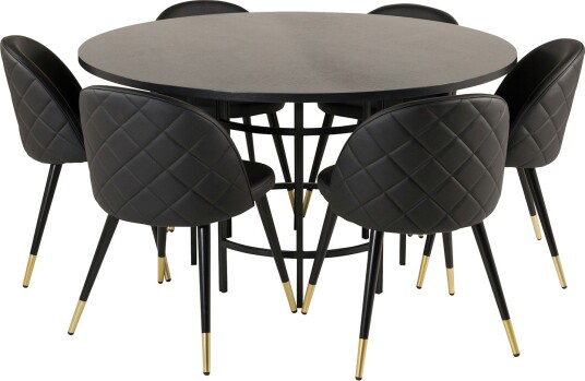 Spisegruppe furniture/fashion Copenhagen med 6 Valentina Kunstlær Stoler Spisegruppe furniture/fashion Copenhagen med 6 Valentina Kunstlær Stoler