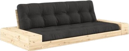 Karup Design Base Sovesofa Med Sideboks Klarlakkert Furu/734 Mørk Grå