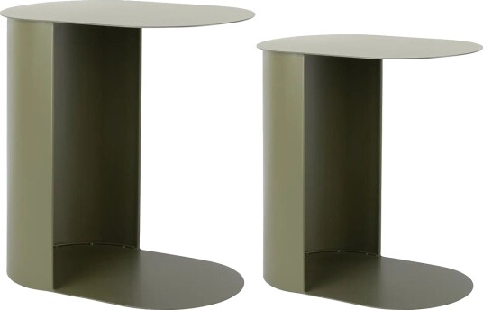 Leitmotiv Side Table Set Riqueza Oval   Khaki green   H48CM