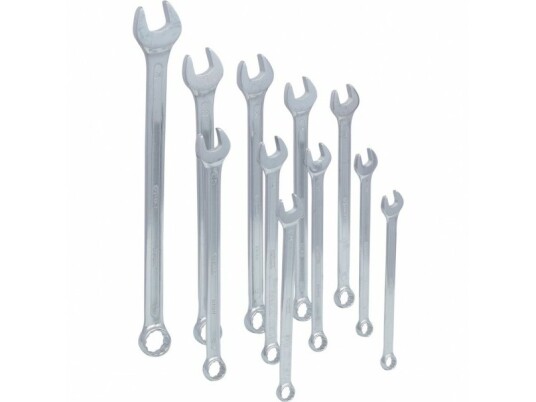 Ks Tools 517.1505, 12,13,14,15,16,17,18,19,21,22,24 Mm, Kromfarget, Kromvanadiumstål, 15°, 11 Stykker