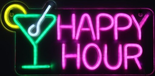 Veli Line Happy Hour neonskilt
