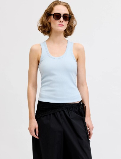 JJXX Jxfrida Sl U Neck Top Jrs Noos Blue XL