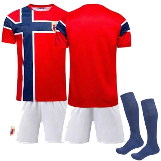 2026 World Cup Norge Herrelandslag Hjemmedrakt for Barn+Shorts+Sokker 18