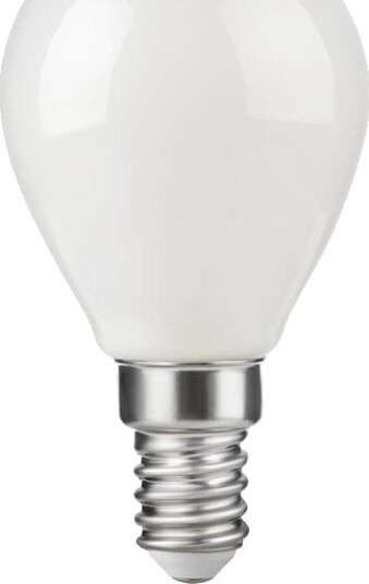 Spl E14 4,7W dimbar LED kronepære G45 filament opalt glass 2500K 470lm Dimbar : Dimbar Kulør : Ekstra varm Spl E14 4,7W dimbar LED kronepære G45 filament opalt glass 2500K 470lm Dimbar : Dimbar Kulør : Ekstra varm