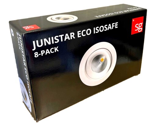 SG Junistar Eco IsoSafe 8 pack Hvit 6W LED DimToWarm